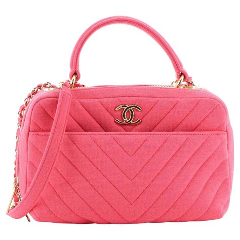 chanel chevron quilted bowling bag